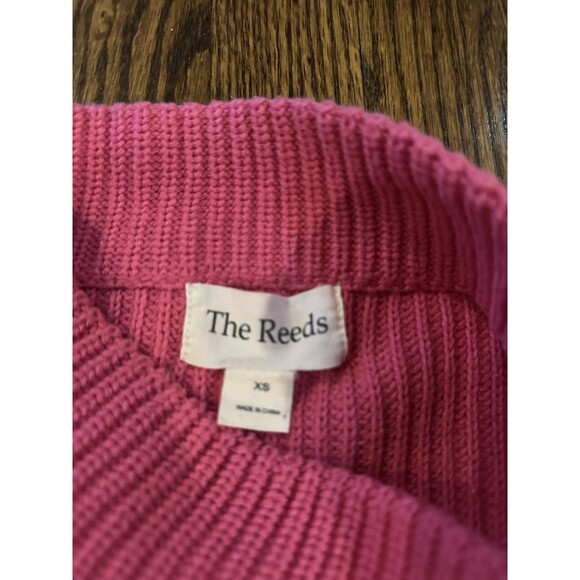The Reeds x J. Crew Ski Sweater Hot Pink‎ & Ivory Mockneck Pullover Size XS EUC - Picture 3 of 8